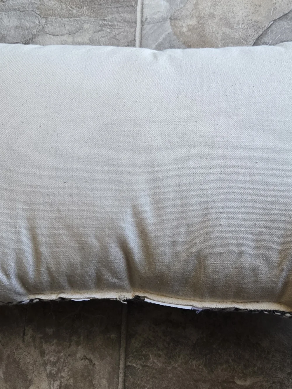 Accent Pillow With Herringbone Pattern And Red Stripe Detail